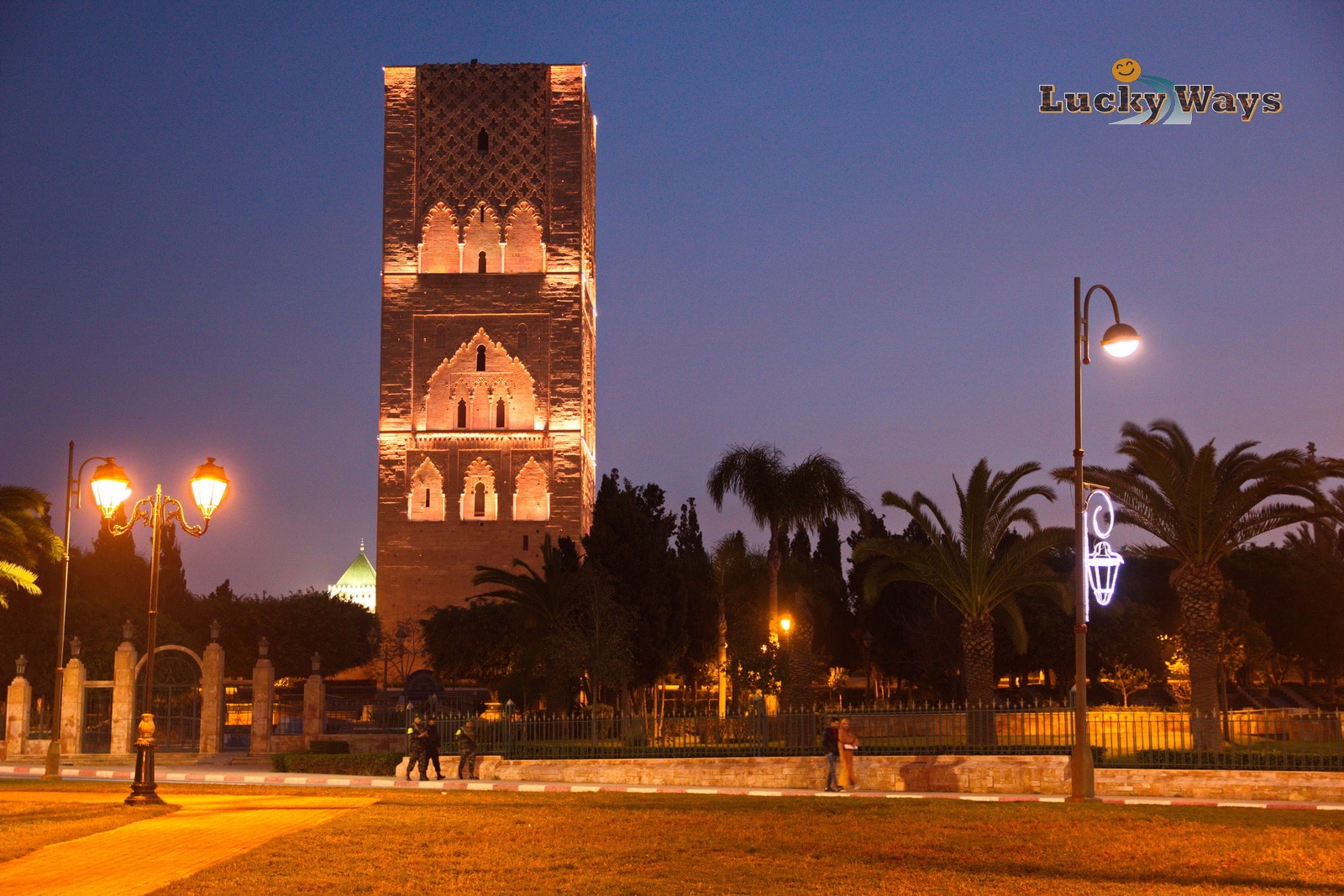 Rabat Marokko Hassan-Turm blaue Stunde